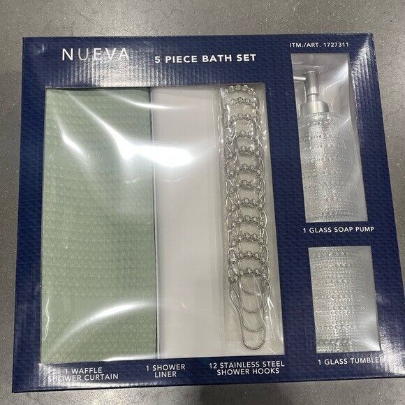 NIDB Nueva Spa 5 Piece Bath Set.  Green - Picture 2 of 2